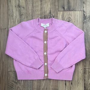 The Great Tiny Cardigan Pink Knit Sweater
